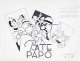 Bate Papo - Vinheta Revista Cruz de Malta nº 36 by J. Carlos, 1939, guache e nanquim sobre papel, offered Jun 2021