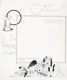 J. Carlos, Cães - Por Henrique Pongetti - Vinheta, guache e nanquim sobre papel