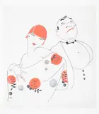 Casal by J. Carlos, aquarela e nanquim sobre papel, offered Jun 2021
