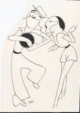 Casal de Sambistas by J. Carlos, nanquim sobre papel, offered Jun 2021