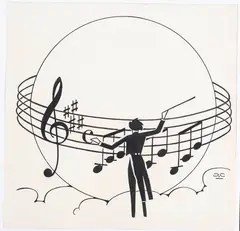 Maestro by J. Carlos, guache e nanquim sobre papel, offered Jun 2021