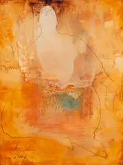 Figura by Carlos Araujo, óleo sobre madeira, offered May 2021