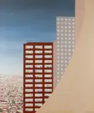 Nelson Screnci, Prédios, 1988, óleo sobre tela