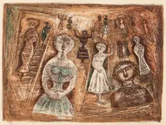 Sem Título by Massimo Campigli, 1958, litogravura, offered May 2021