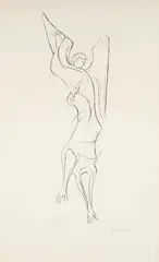 Anjo com Adaga by Bruno Giorgi, litogravura, offered May 2021