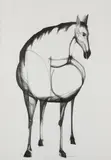Cavalo by Aldemir Martins, nanquim sobre papel, offered May 2021
