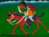 Casal no Cavalo by José Antônio da Silva, 1978, óleo sobre tela, offered May 2021