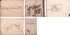 Estudo de Paisagem by Antônio Bandeira, 1944, nanquim sobre papel, offered May 2021