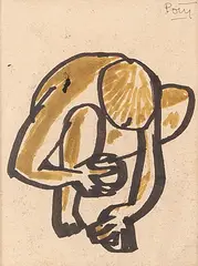 Figura by Poty Lazzarotto, técnica mista, offered May 2021
