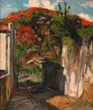 Leopoldo Gotuzzo, Rua com Árvore, 1937, óleo sobre tela