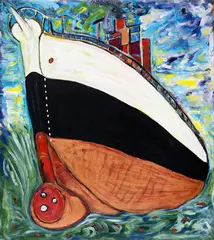 Luiz Hermano, Navio, 1987, óleo sobre tela