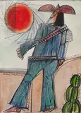 Cangaceiro by Aldemir Martins, 1972, acrílico sobre tela, offered May 2021