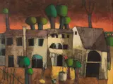 Casarios by Inos Corradin, óleo sobre tela, offered May 2021