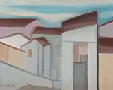 Casarios by Chen Kong Fang, 1985, óleo sobre tela, offered May 2021