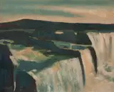 Cataratas by Chen Kong Fang, óleo sobre tela, offered May 2021