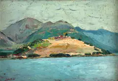 Paisagem by Paulo Valle Junior, óleo sobre placa, offered May 2021