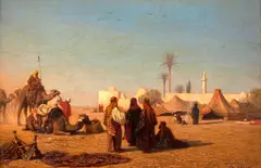 Théodore Frère, Cena Árabe, óleo sobre madeira