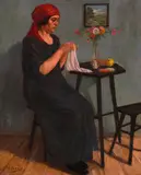 Modesto Brocos Gómez, Figura Feminina, óleo sobre cartão