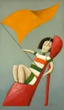 Gustavo Rosa, Mulher com Bandeira, 1987, óleo sobre tela