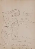 Ivette by Di Cavalcanti, 1964, caneta esferográfica sobre papel, offered May 2021