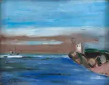 Alfredo Volpi, Canal de Itanhaém, óleo sobre cartão