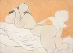 Vênus e Pássaro by Milton Dacosta, 1974, óleo sobre tela, offered May 2021