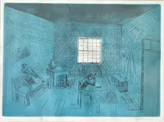 Cena de Interior by Francisco Rebolo, litografia, offered Mar 2021