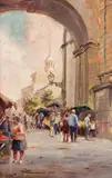 J. Ferreira, Feira, óleo sobre placa