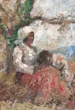Maternal by Benedito José Tobias, óleo sobre madeira, offered Mar 2021