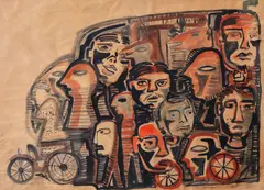 Sem Título by Rubens Gerchman, 1973, técnica mista sobre papel, offered Mar 2021