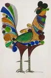 Galo by Aldemir Martins, 1967, nanquim e acrílica sobre papel, offered Mar 2021