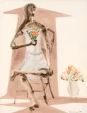 Clóvis Graciano, Mulher Sentada Com Vaso de Flores