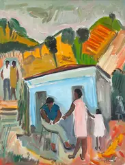 Figuras by Luiz Verri, 1985, óleo sobre tela, offered Mar 2021