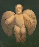 Mário Gruber, Anjos com Alfinetes, 1984, óleo sobre madeira
