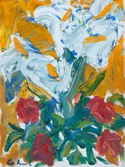 Flores by Antonio Helio Cabral, 2004, óleo sobre tela, offered Mar 2021
