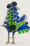Galo by Aldemir Martins, 1967, nanquim e acrílica sobre papel, offered Mar 2021