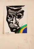 Pelé by Aldemir Martins, 1972, guache sobre papel, offered Mar 2021