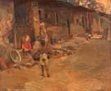 Bigio Gerardenghi, Casario e Figuras, óleo sobre tela