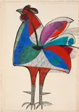 Galo by Aldemir Martins, 1965, nanquim e aquarela sobre papel, offered Mar 2021
