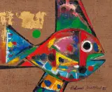 Peixe by Aldemir Martins, 1987, acrílica sobre juta, offered Mar 2021