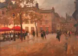 Paris by Dario Mecatti, óleo sobre tela, offered Mar 2021