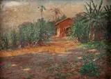 Levino Fânzeres, Casa de Caboclo, óleo sobre madeira