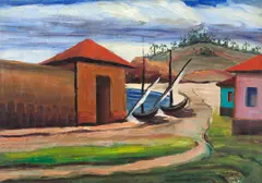 Casario by Arnaldo Ferrari, 1944, óleo sobre tela, offered Mar 2021