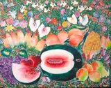Adir Sodré, Orgia das Frutas III, óleo sobre tela