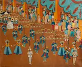 Manezinho Araújo, Desfile no Rancho, 1965, óleo sobre tela