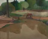 José Pancetti, Paisagem com Cavalos - Campos do Jordão