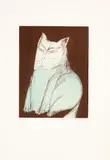 Aldemir Martins, Gato azul, 1981, litogravura