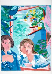 Duas Moças em Olinda by Cícero Dias, serigrafia, offered Nov 2020