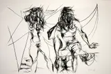 Flavio De Carvalho, Figuras Femininas, 1972, litogravura