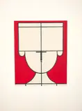 Milton Dacosta, Alexandre sob Fundo Vermelho, litogravura